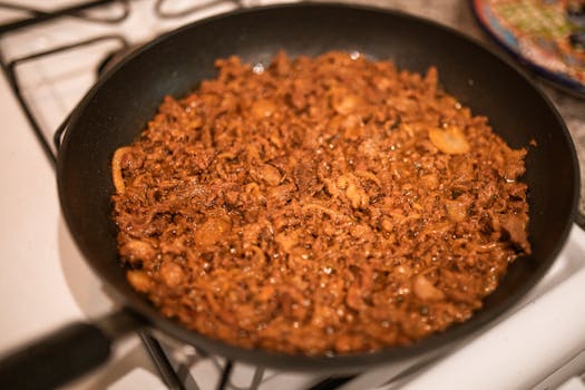 caramelized onions in a pan