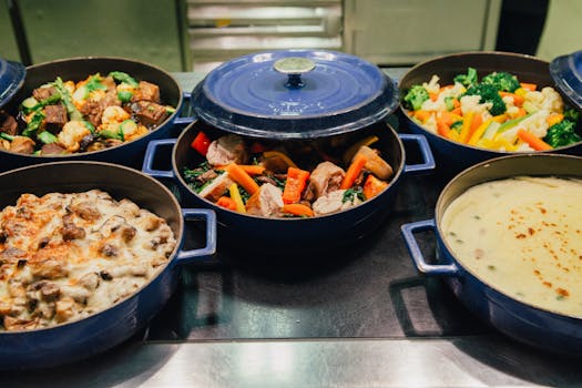 a variety of soup ingredients