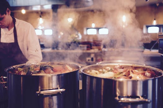 a pot of simmering stock