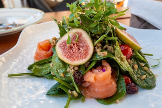 healthy meal with grains and greens