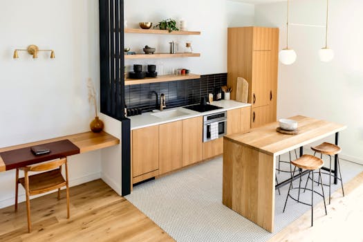 organized kitchen workspace