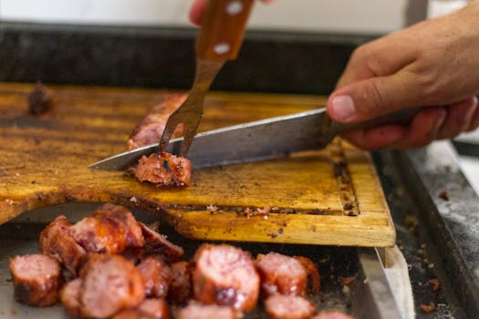 cutting meat for grilling