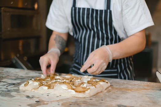 kneading pizza dough
