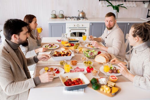 happy family enjoying a keto brunch