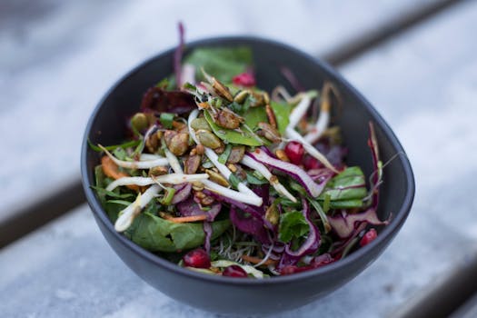 colorful plant-based meal with nuts