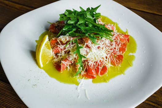 vibrant dish with asymmetrical plating